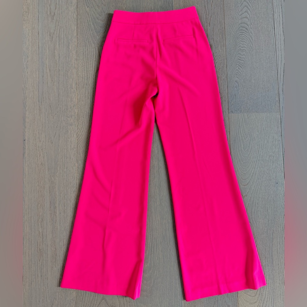 Alice & Olivia Dylan Fuchsia Wide Leg Trousers in Wild Pink - Picture 6 of 11